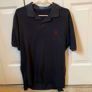 Black short sleeve polo shirt